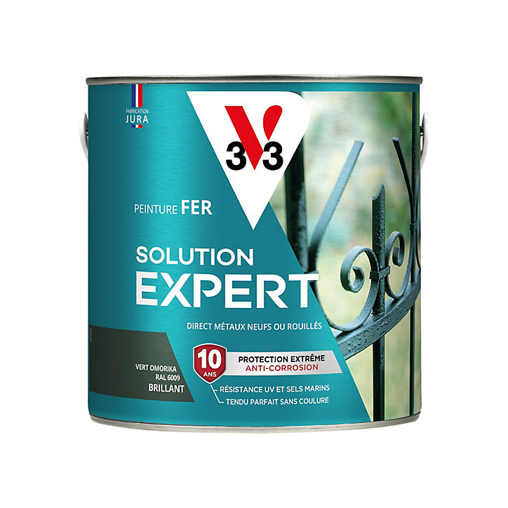 Peinture extérieure fer Solution expert vert omorika brillant V33 2L