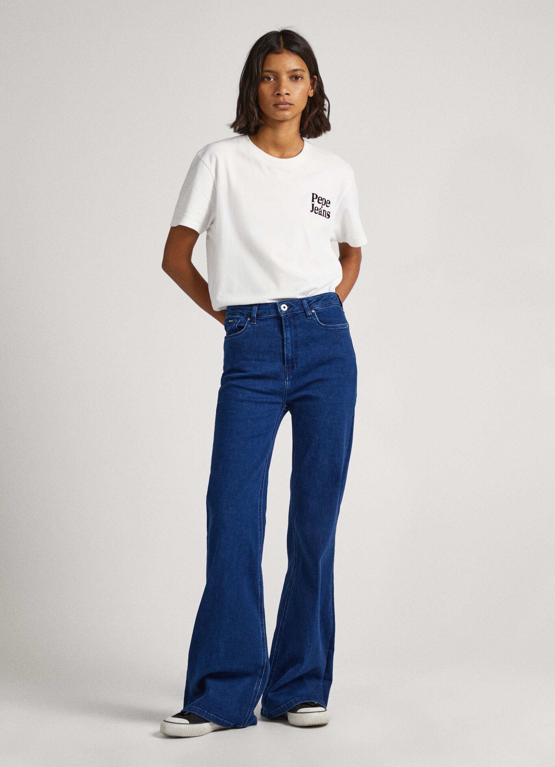 Calça jeans Willa Fit Flare de cintura alta - jeans