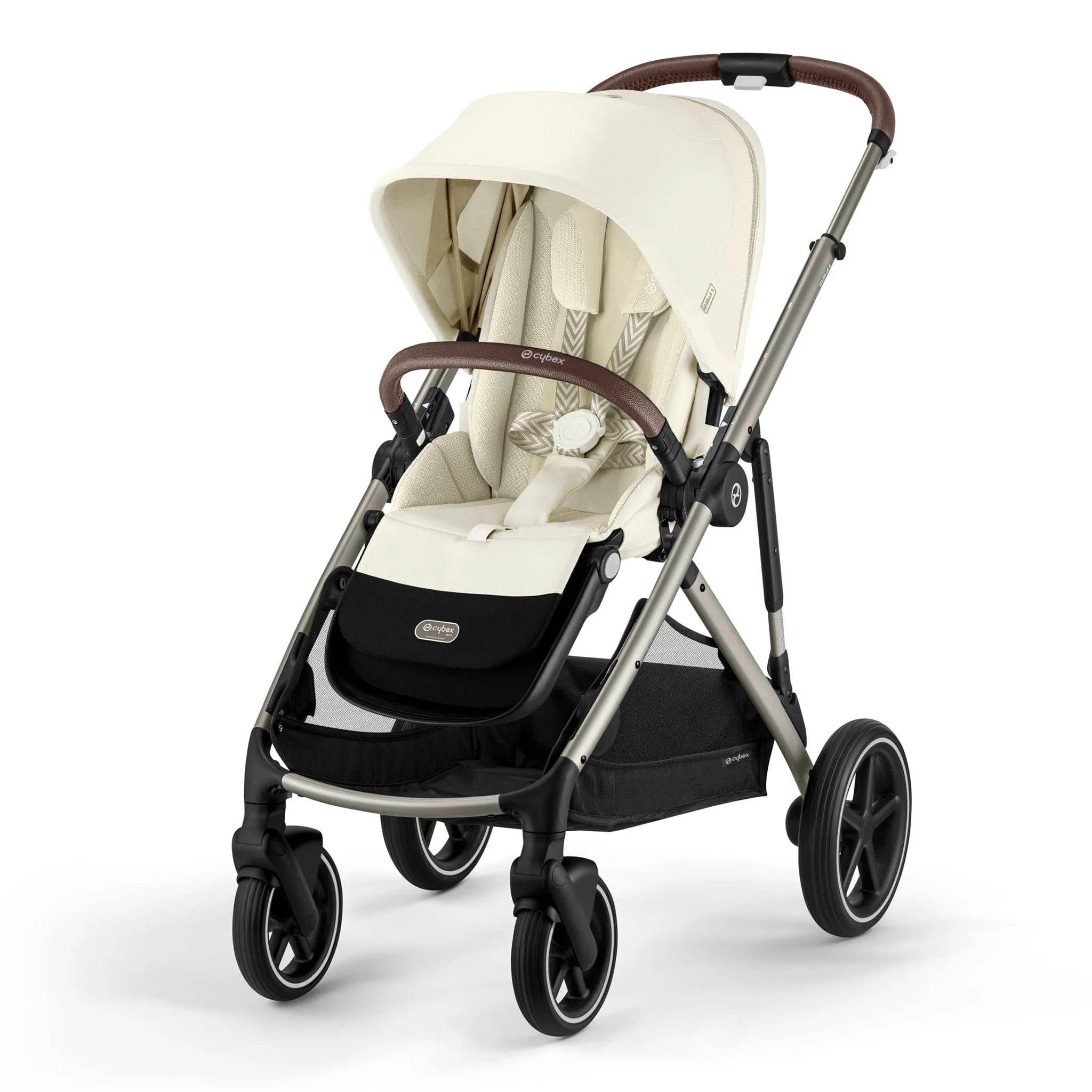 Cybex Poussette Gazelle S 2 – Châssis couleur taupe avec siège Beige Coquillage