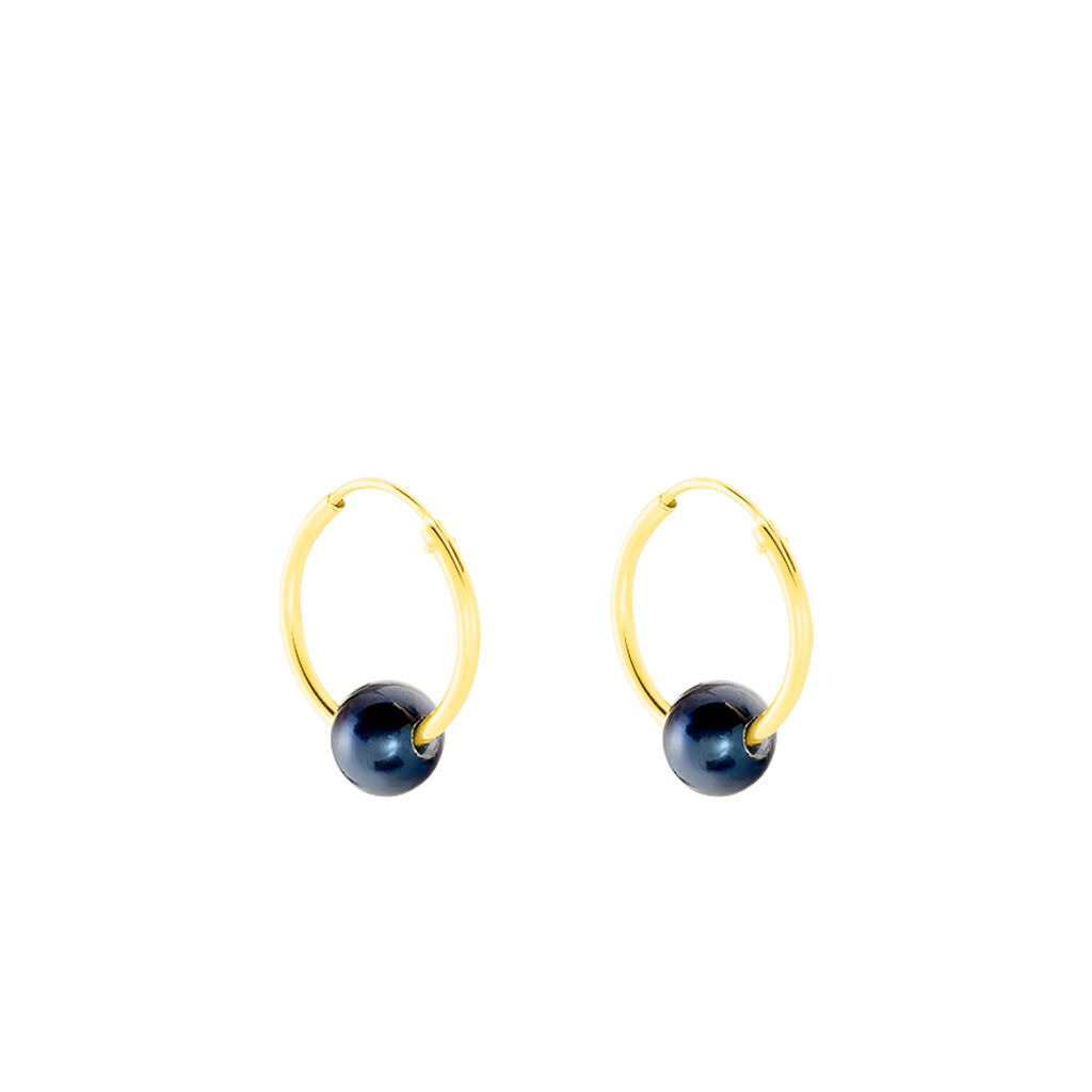 Boucles D'oreilles Puces Suraya Or Jaune Perle De Culture