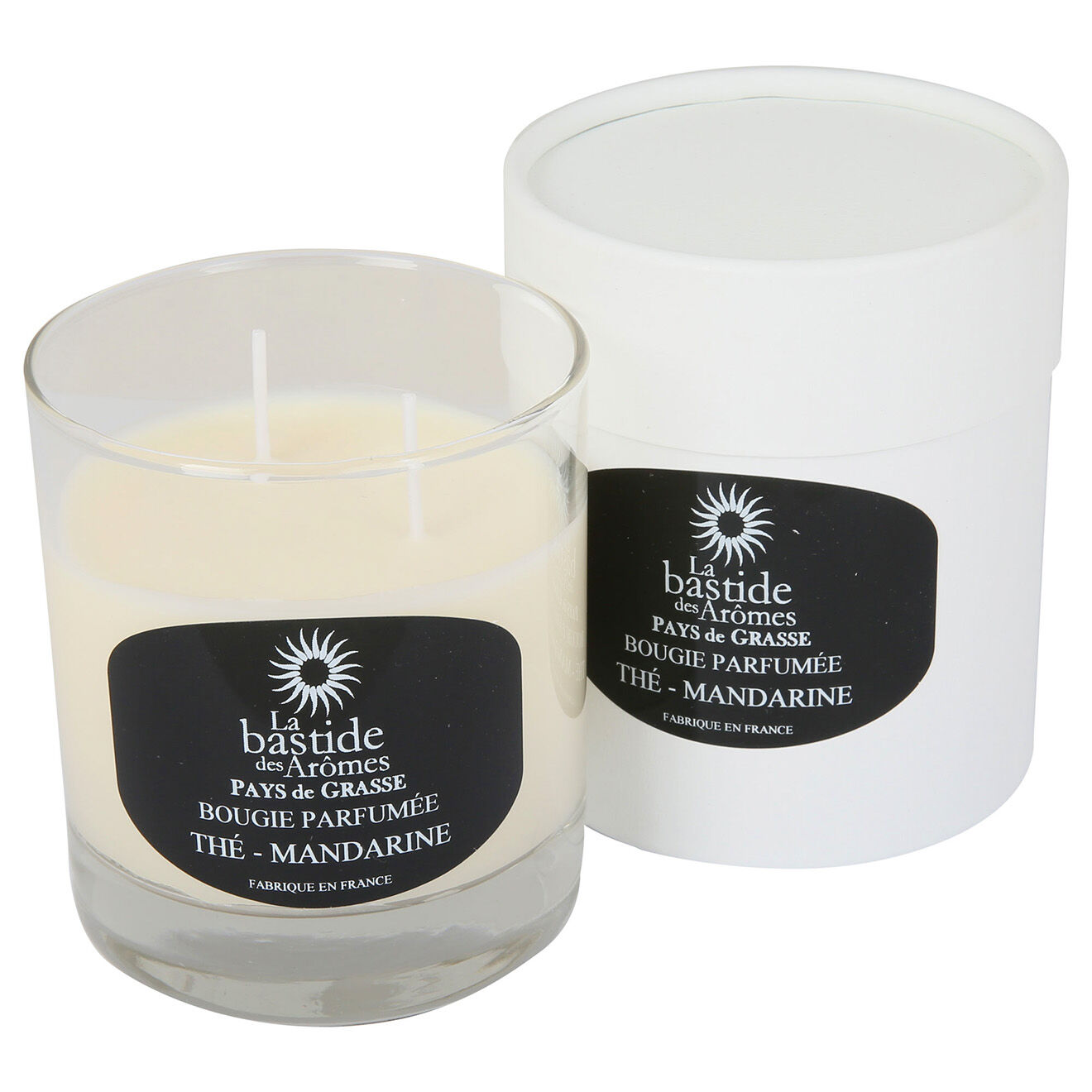 La Bastide des Arômes Bougie Parfumée Thé et Mandarine - 2 mèches 60h