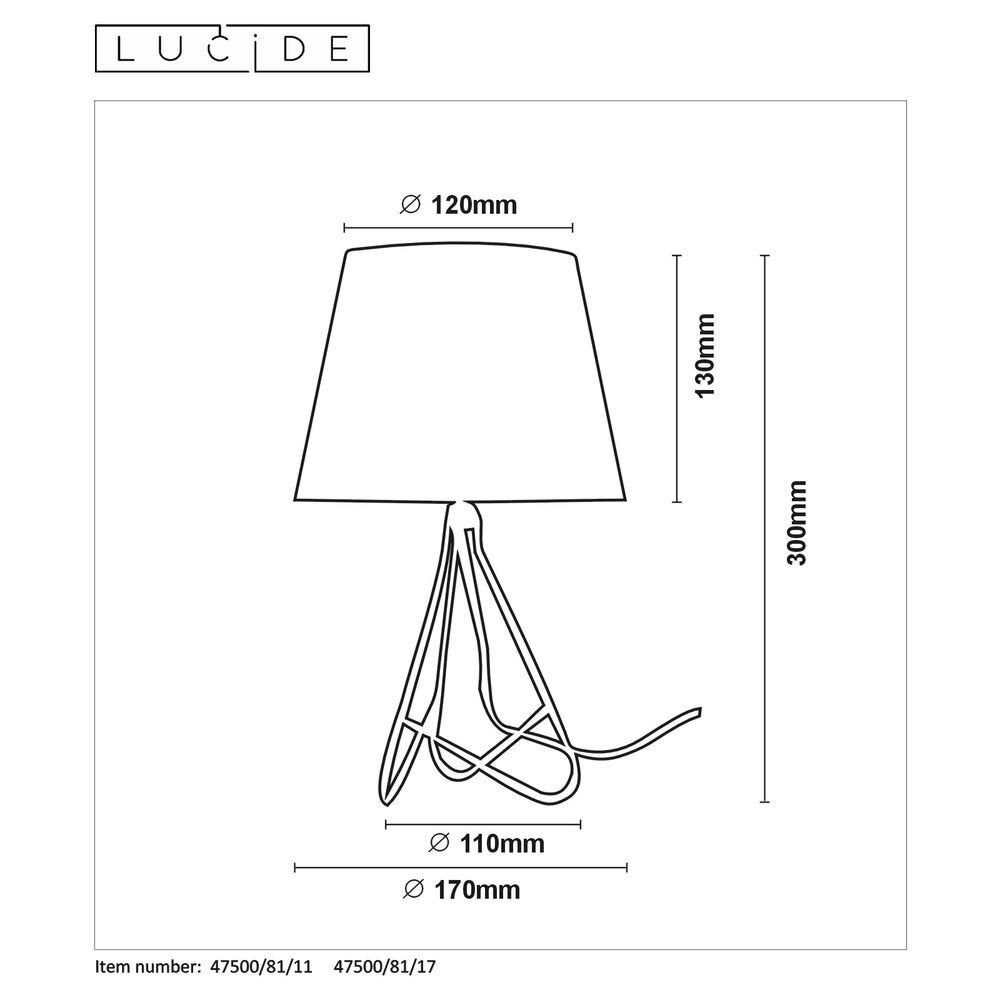 Gitta tafellamp, E14, 300mm hoog, zwart, chroom