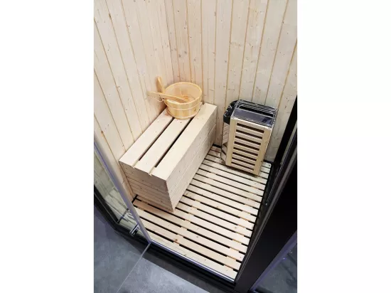 Combi Sauna Douche Hammam Boreal® SH180-G Black Gauche