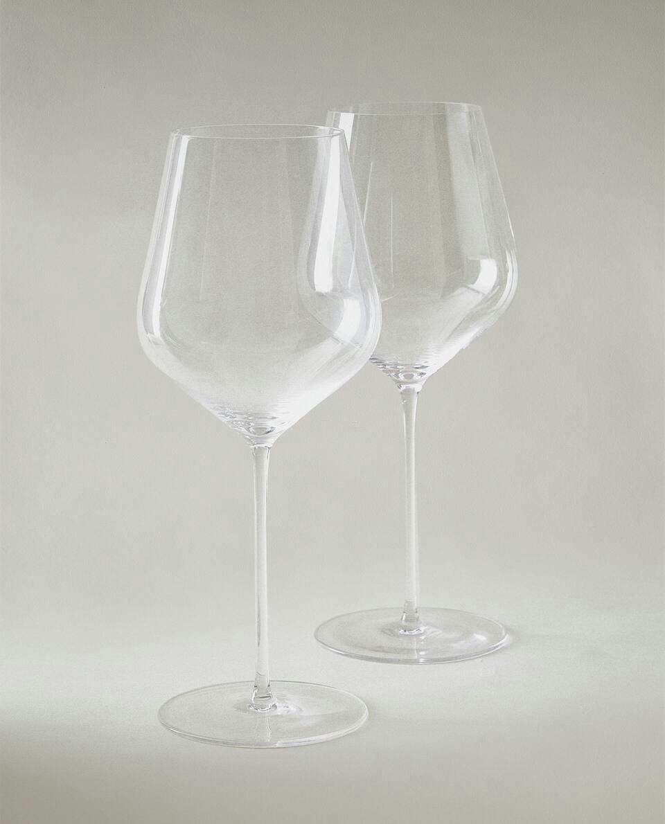TAÇA DE VINHO DE CRISTAL SOPRADO