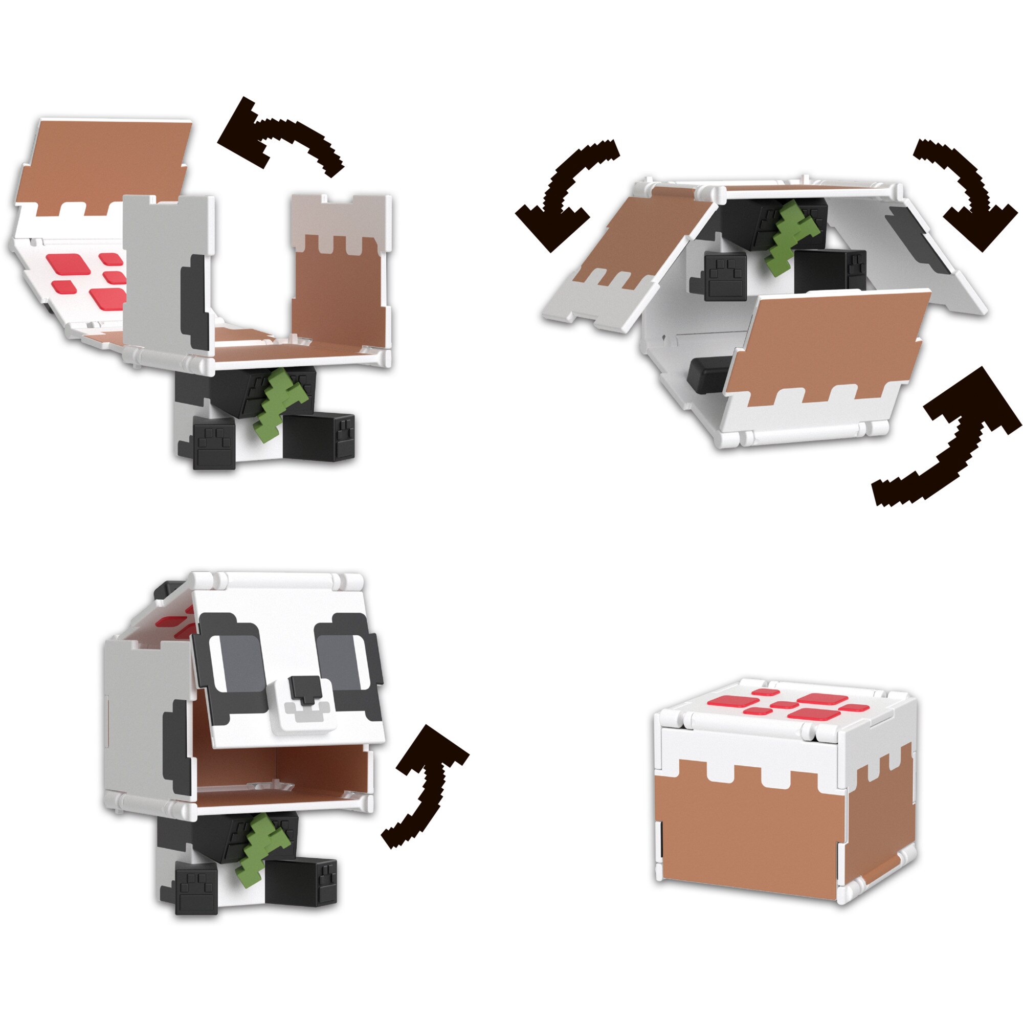 Mattel Spielfigur Minecraft Flippin' Figure Panda + Cake