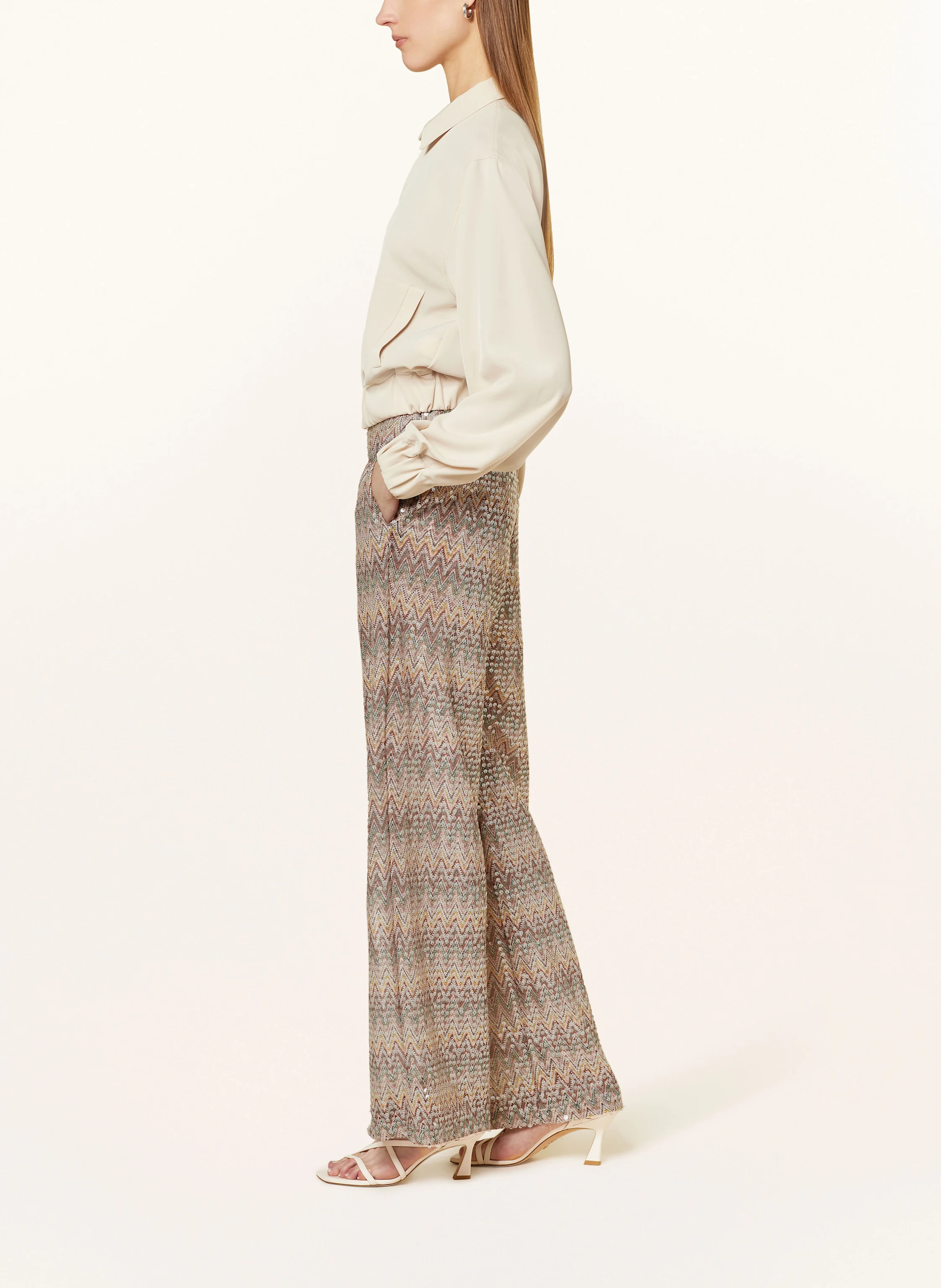 SEM PER LEI Marlenehose mit Pailletten