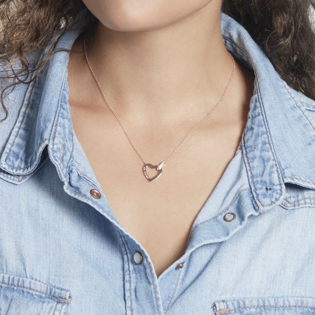 Collier Elanda Argent Rose Oxyde De Zirconium
