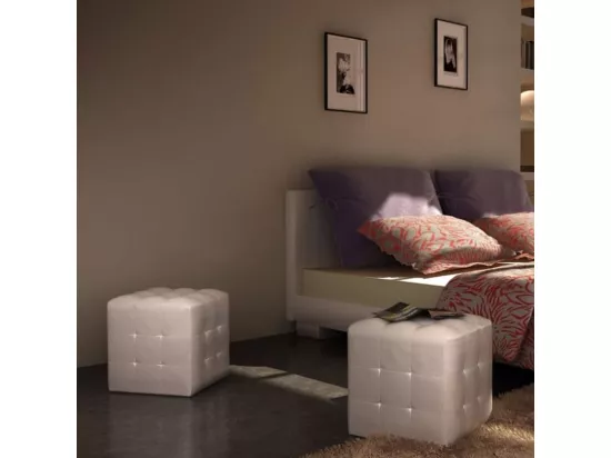 Tabourets cube Blanc