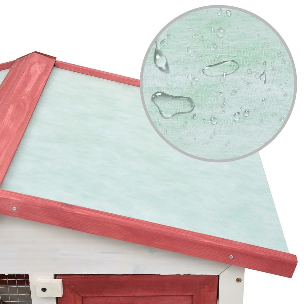 Clapier d'extérieur 94 x 60 x 98 cm 3 portes rouge bois