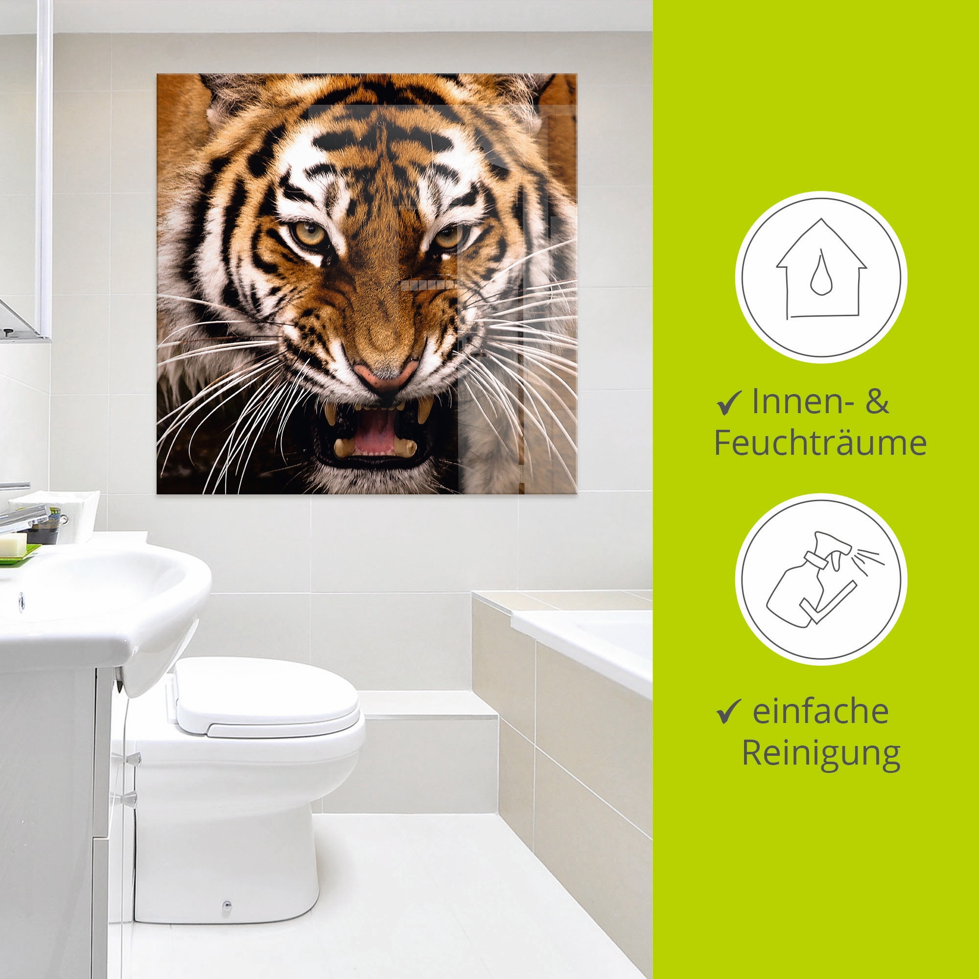 Artland Glasbild »Tiger Kopf« Wildtiere 1 Stk. tlg. in verschiedenen Grössen