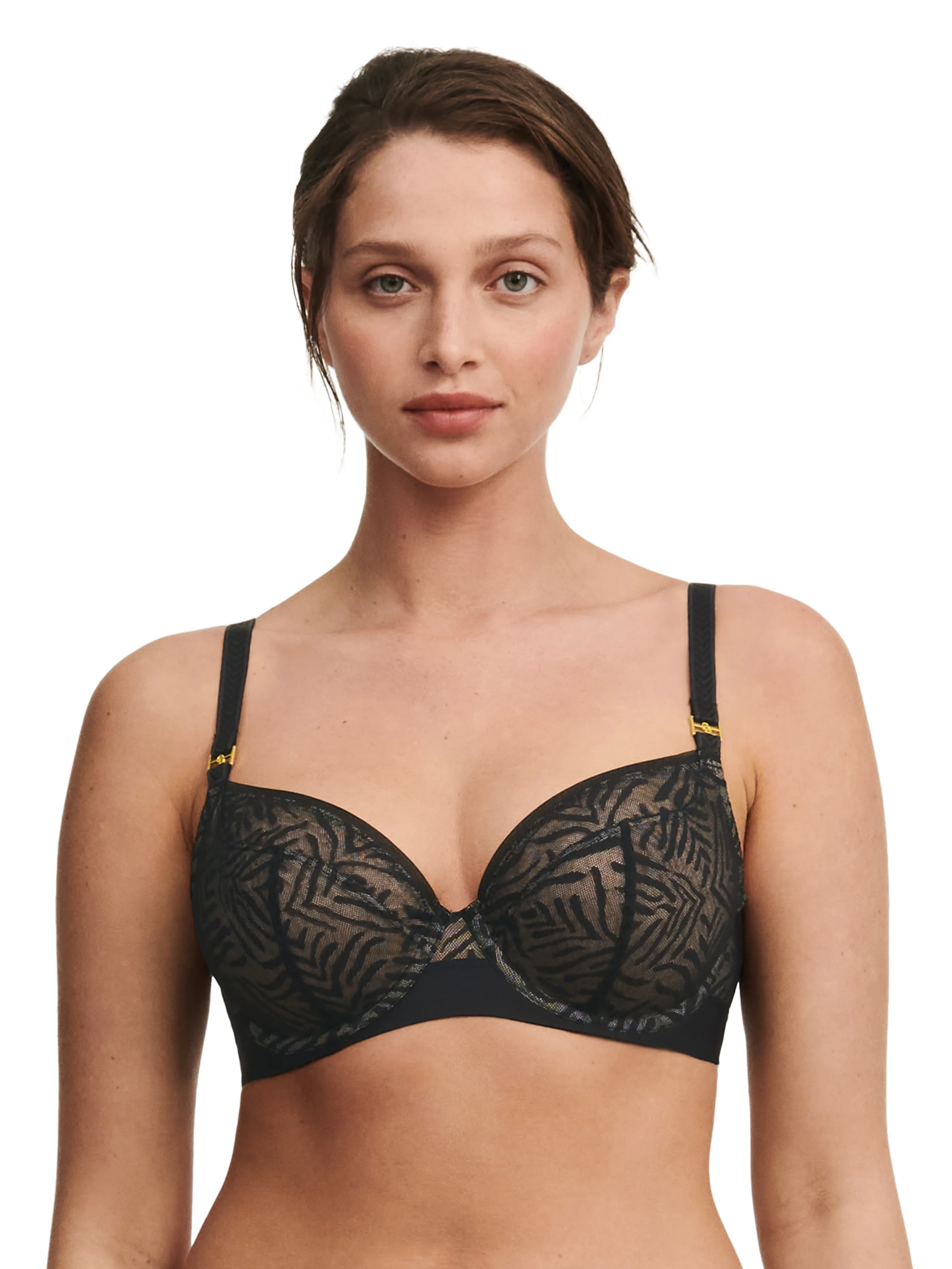 GRAPHIC ALLURE - Soutien-gorge emboîtant en dentelle | Noir