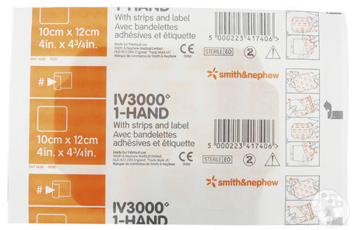 Smith&Nephew Opsite IV3000 1-Hand Pansement Pour Fixation De Cathéters 10x12cm Pièce 1 (4008)
