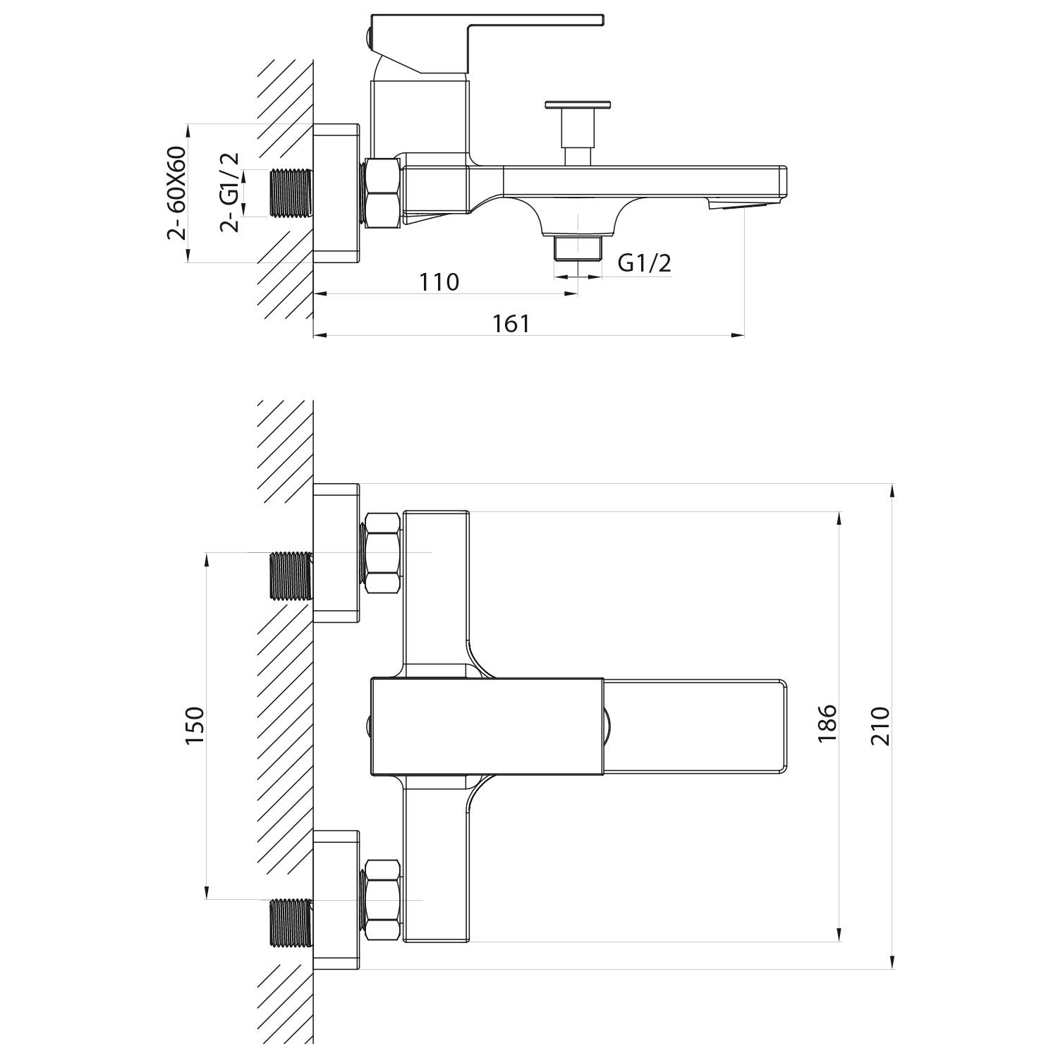 Sapho Cubemix thermostatische badkraan chroom