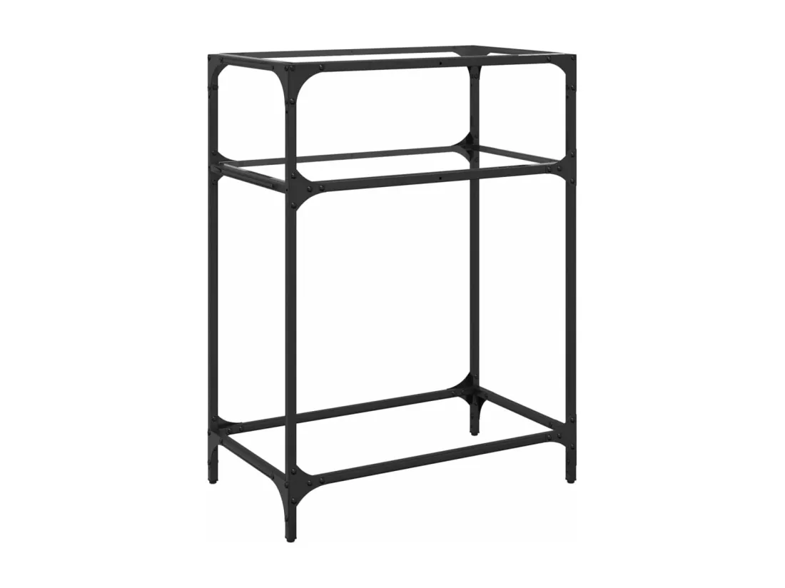 Table console avec dessus en verre transparent 60x35x81cm acier