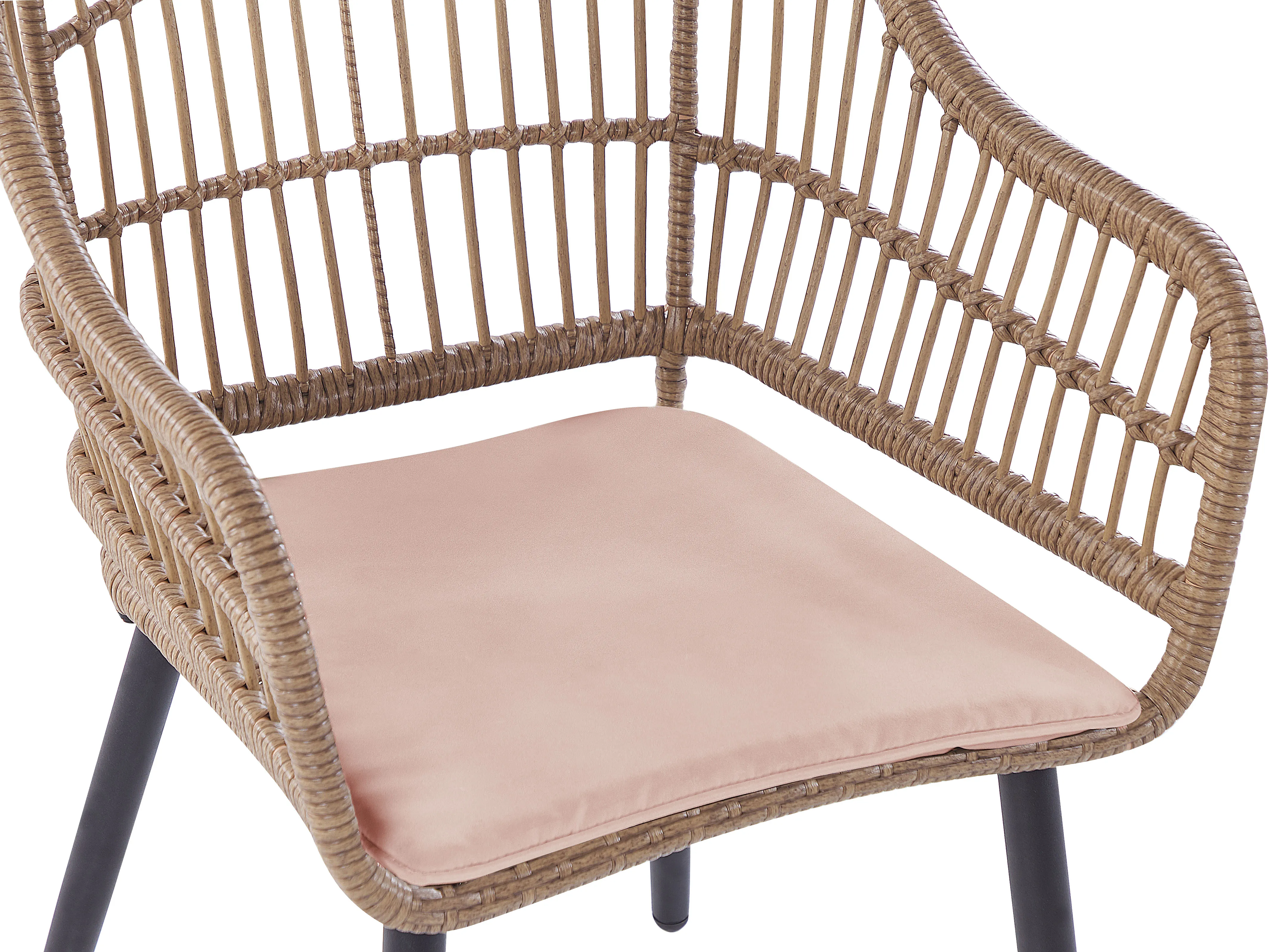 Tuinset 6-zits ALIANO met kussens PE rotan Pastelroze