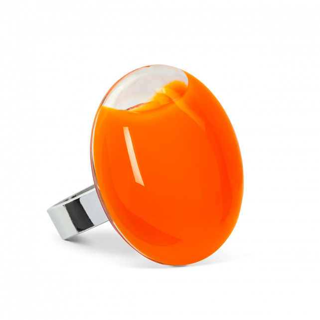Bague en verre soufflé - Galet Medium Milk