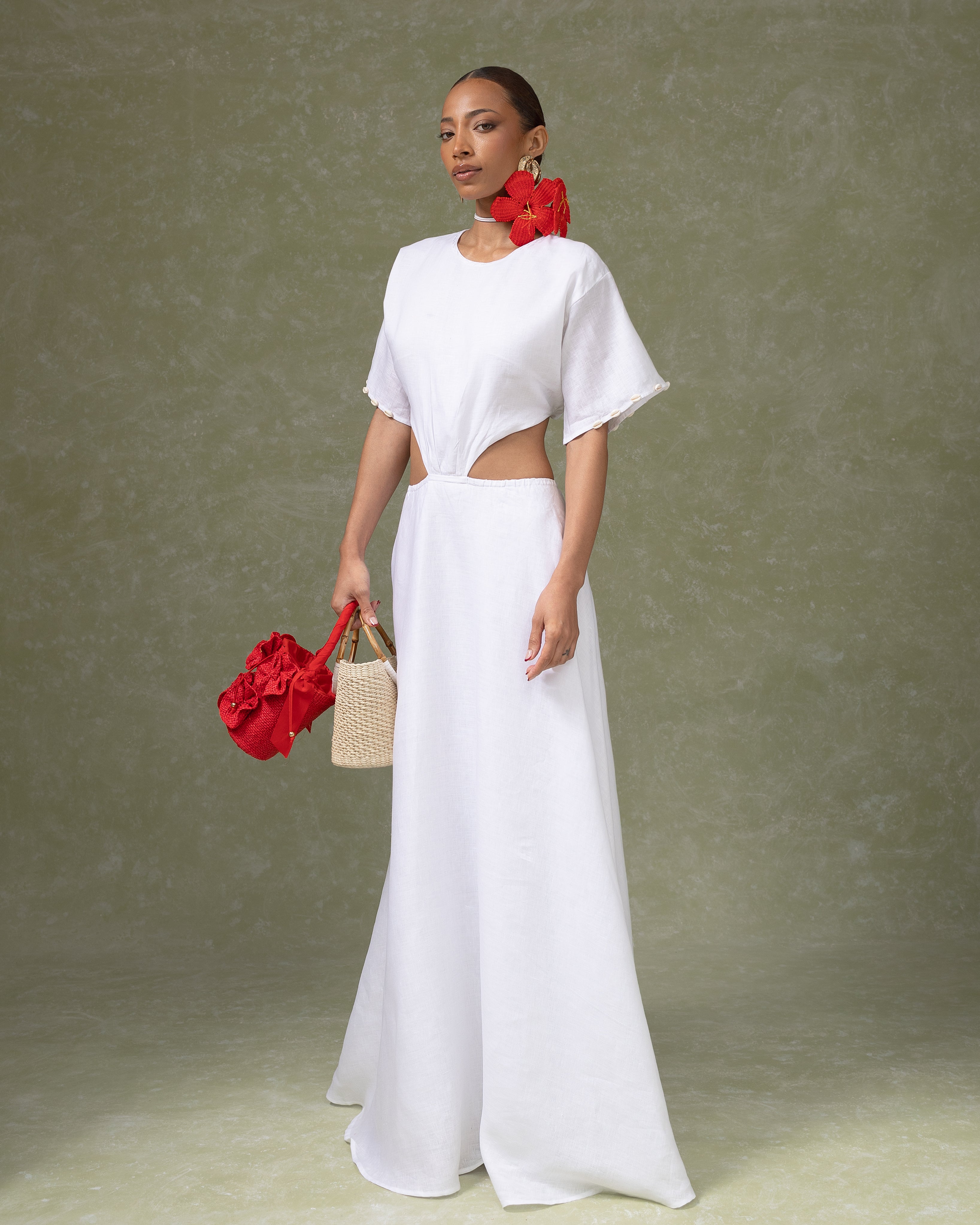 Robe maxi à découpes