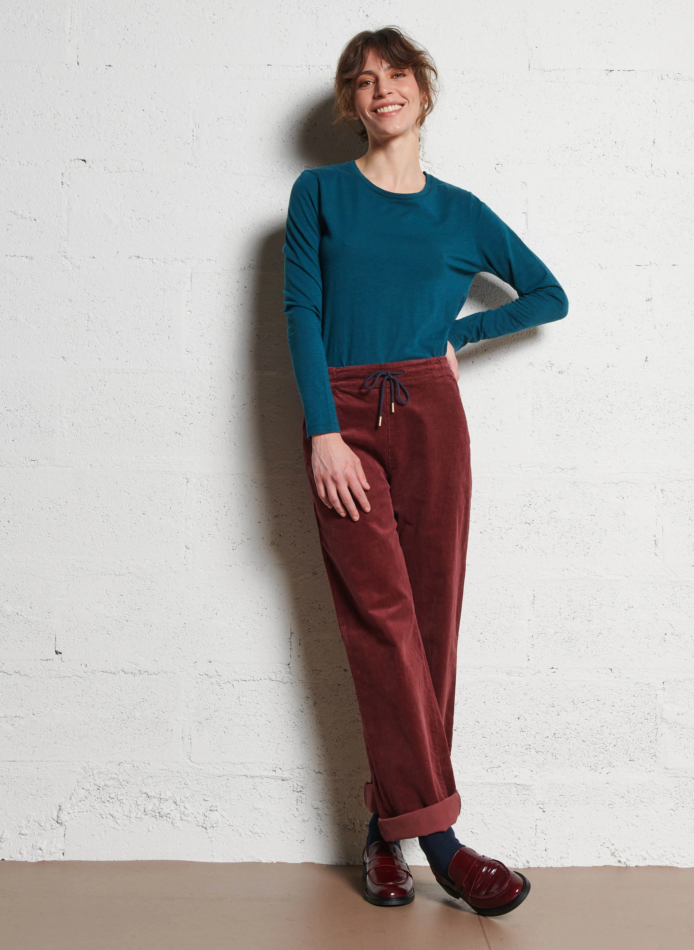 KYBELE - Pantalon large en coton mélangé | Violet