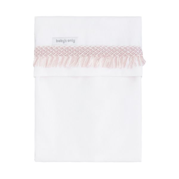 Baby's Only Wieglaken Gebreide Bies - Happiness - Oud Roze / Ecru - 80x100 cm