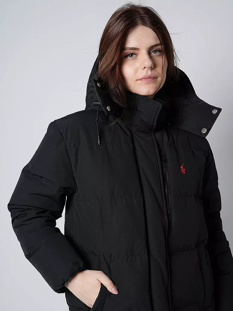 POLO RALPH LAUREN Daunensteppmantel schwarz