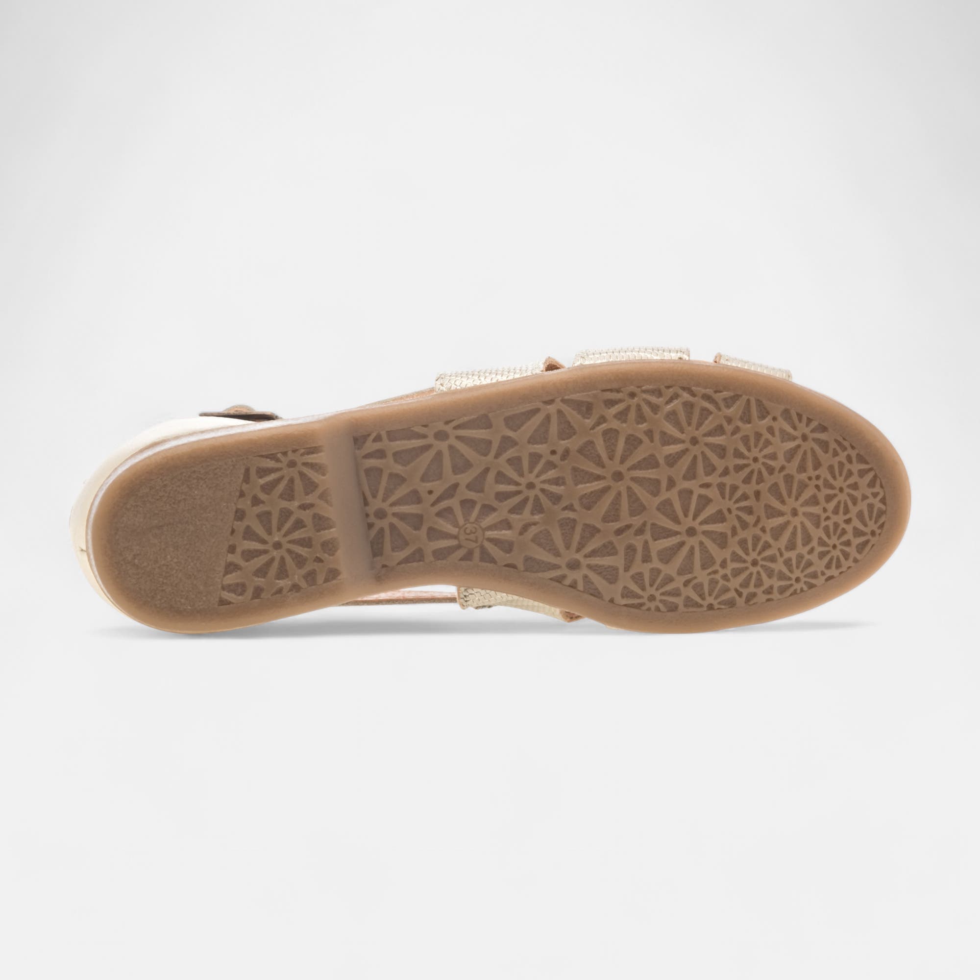 Nu-pieds Femme en cuir or