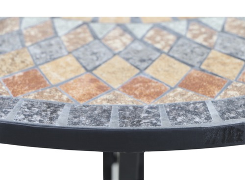 Siena Garden Prato balkontafel, steenmozaïeklook, 70x35x71 cm, grijs
