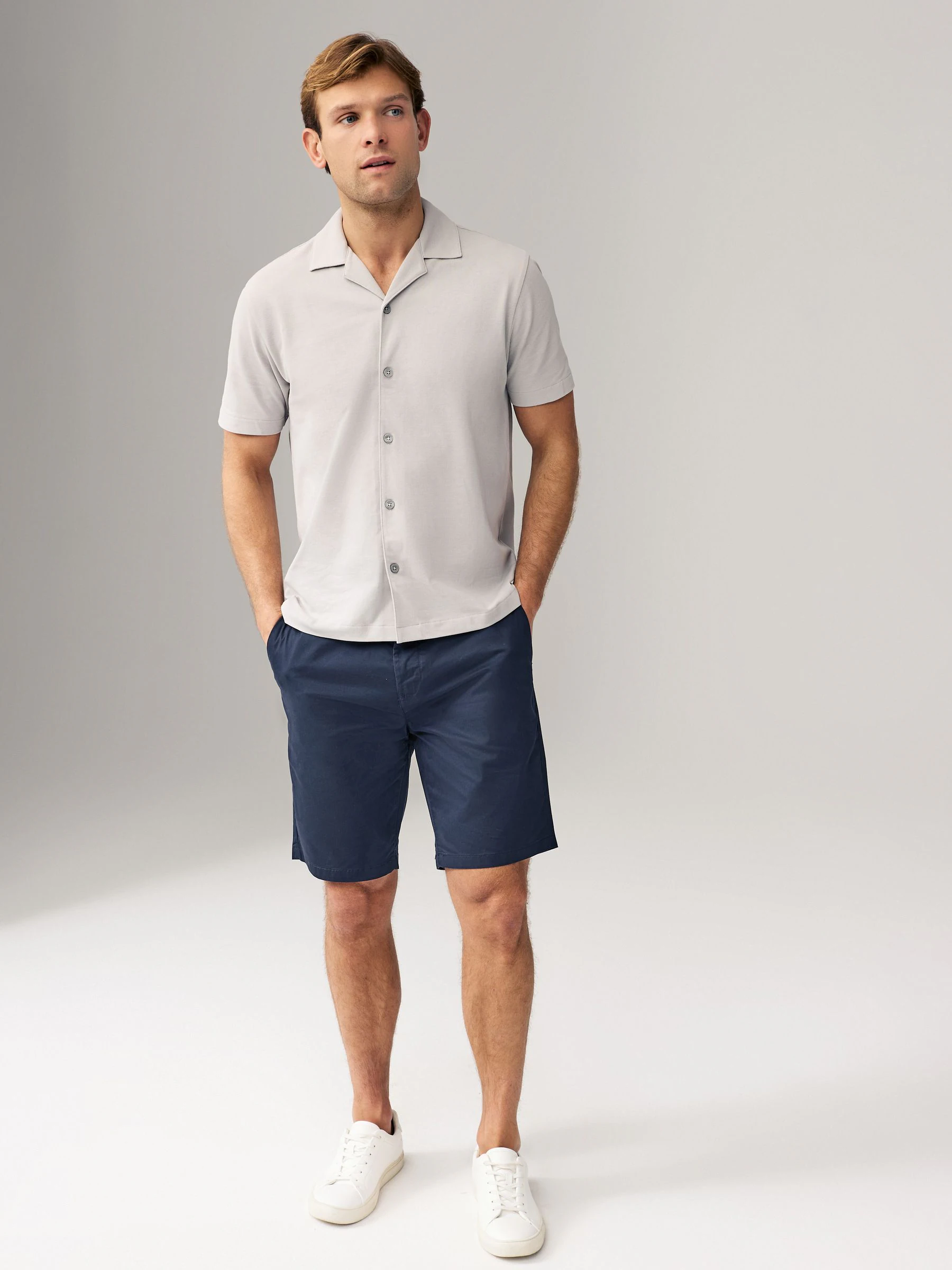 Marineblauw/grijs/wit - Piqué shirts met korte mouwen verpakking van 3
