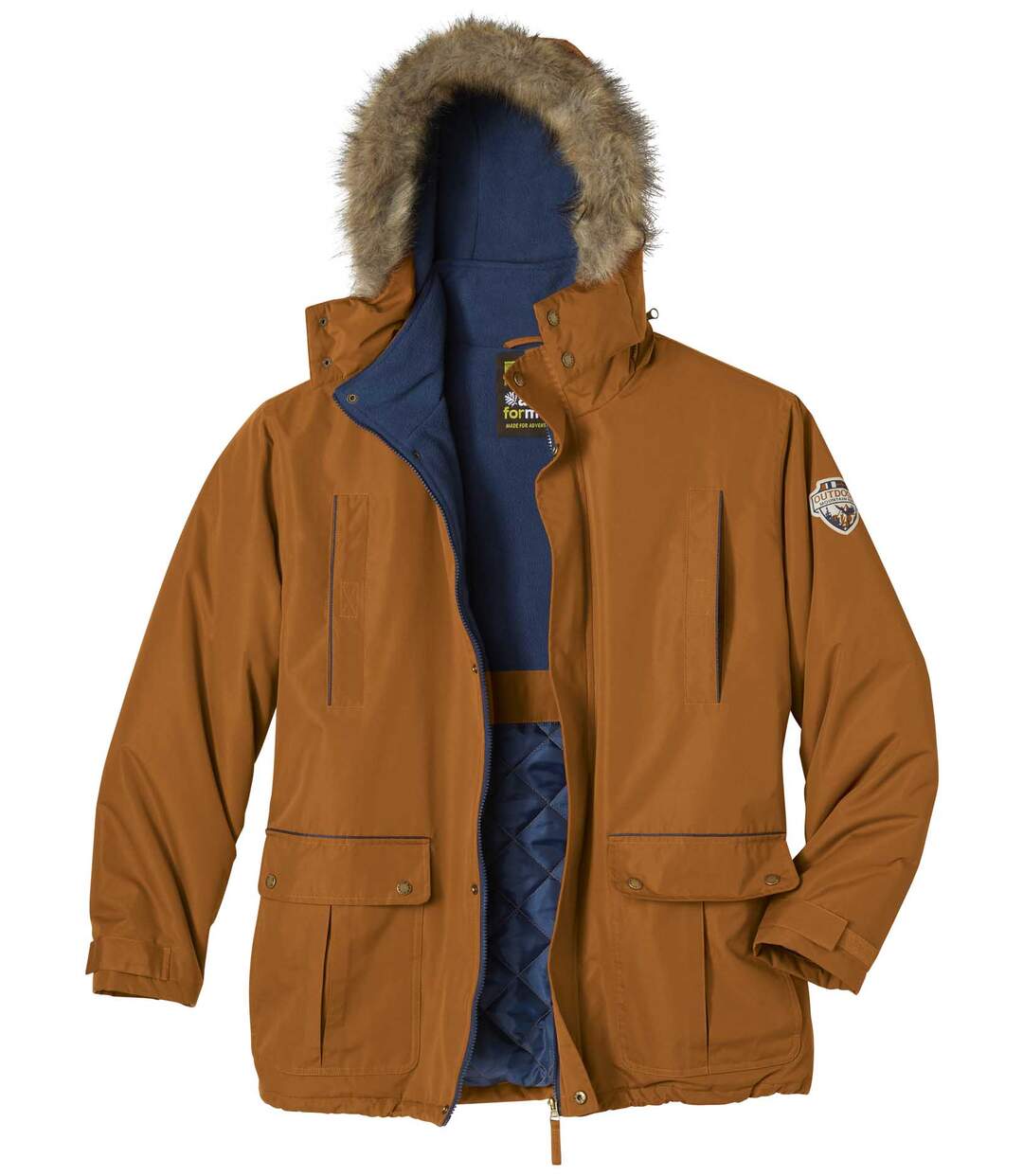 Parka Multipoche à Capuche Amovible
