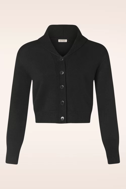 Banned Retro Violet cardigan in zwart