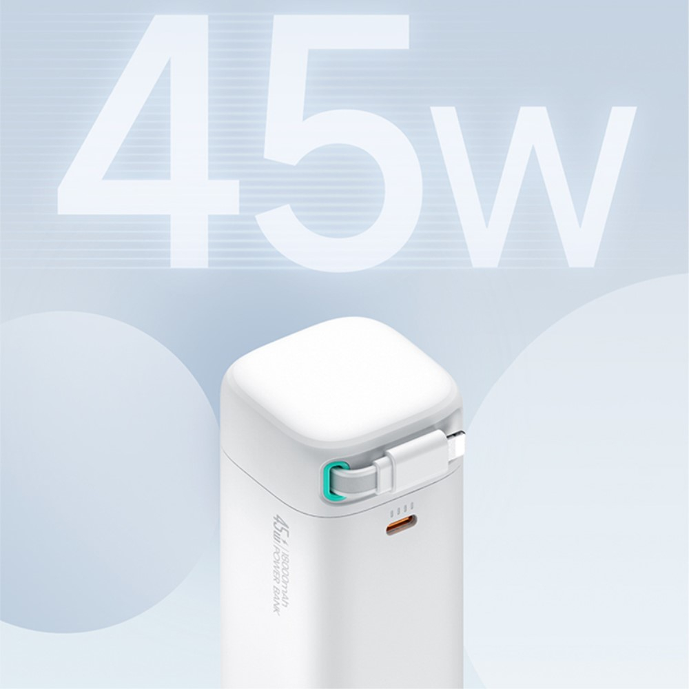 (45W) 18000mAh USB C Powerbank Power Delivery Ladegerät inkl. Lightning Ladekabel (20KCD21701) - Schwarz