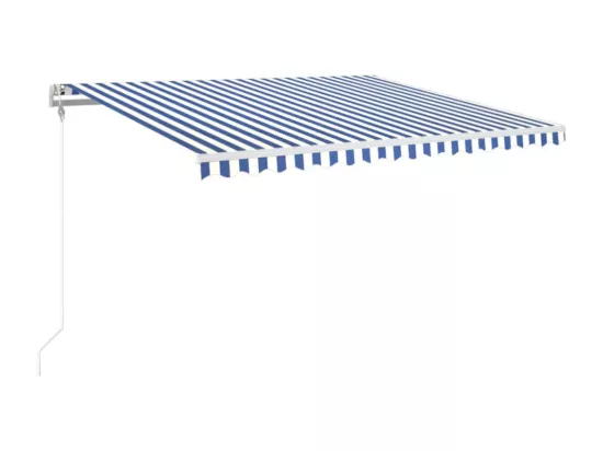Auvent rétractable automatique 450x350 cm Bleu et blanc