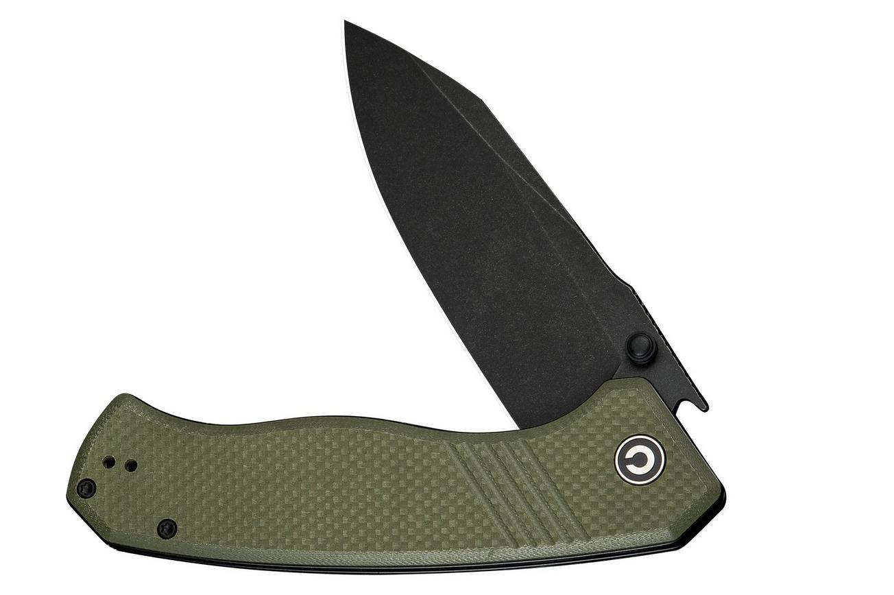Civivi Placoid C23079-3 Black 14C28N, Green Coarse G10, zakmes