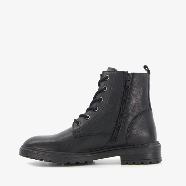 Hush Puppies leren dames veterboots zwart