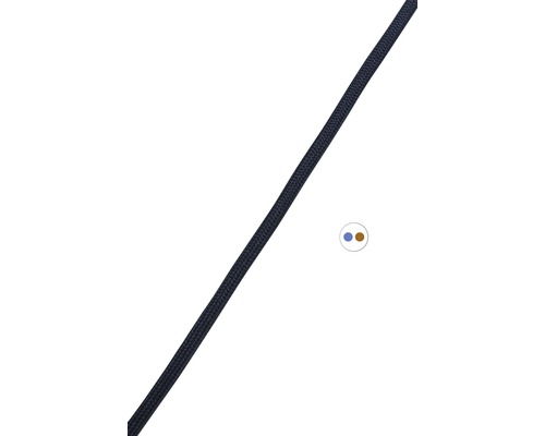 Textielkabel H03VV-F 2x0,75 zwart, verkocht per meter