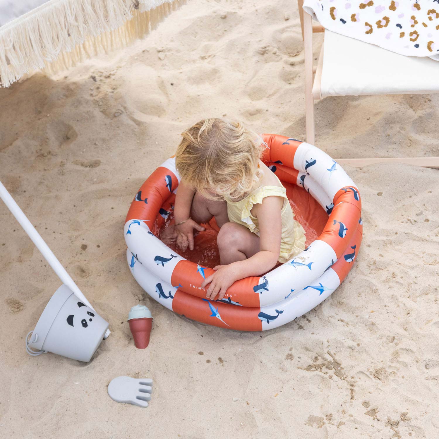 Swim Essentials Baby Zwembad Rood-Wit Walvis, 60cm