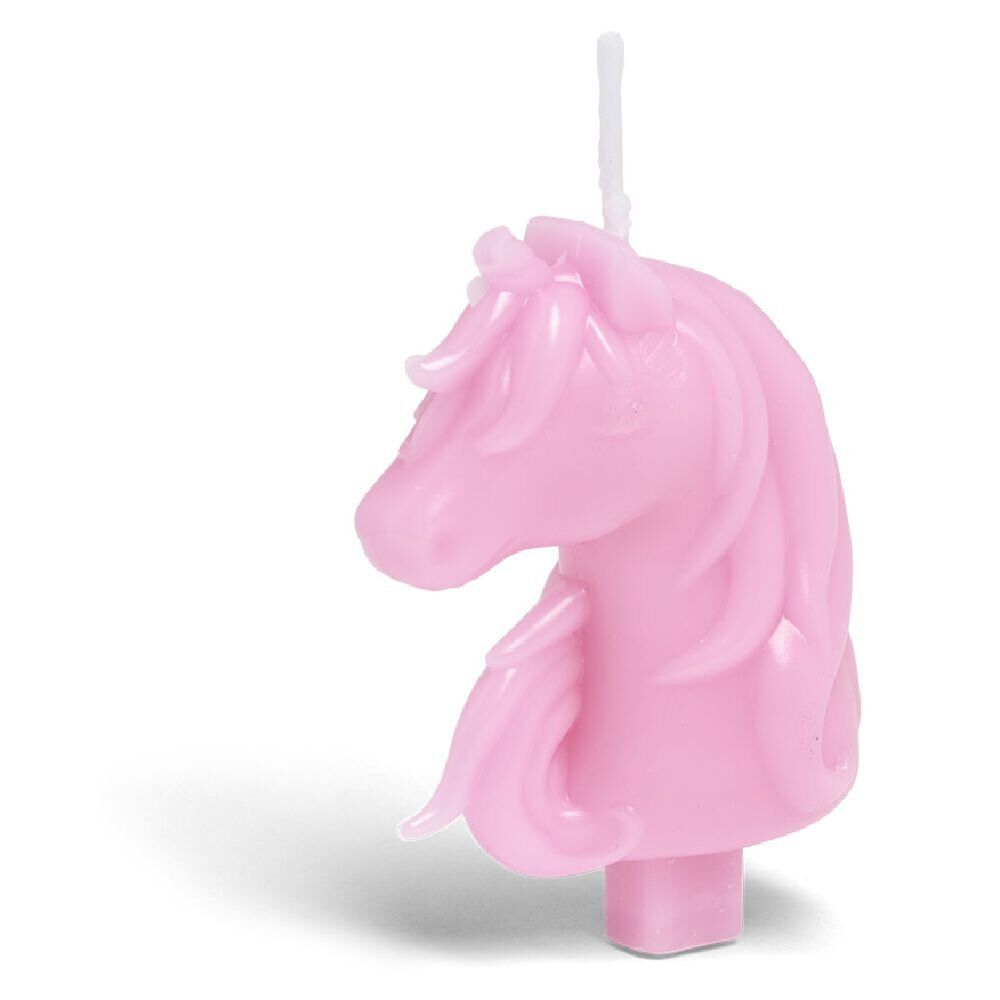 Bougie licorne rose H8cm