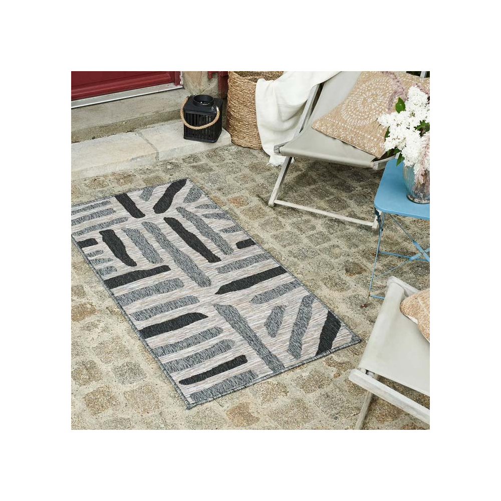 Tapis intérieur extérieur gris acapulco 1689 70 x 140 cm