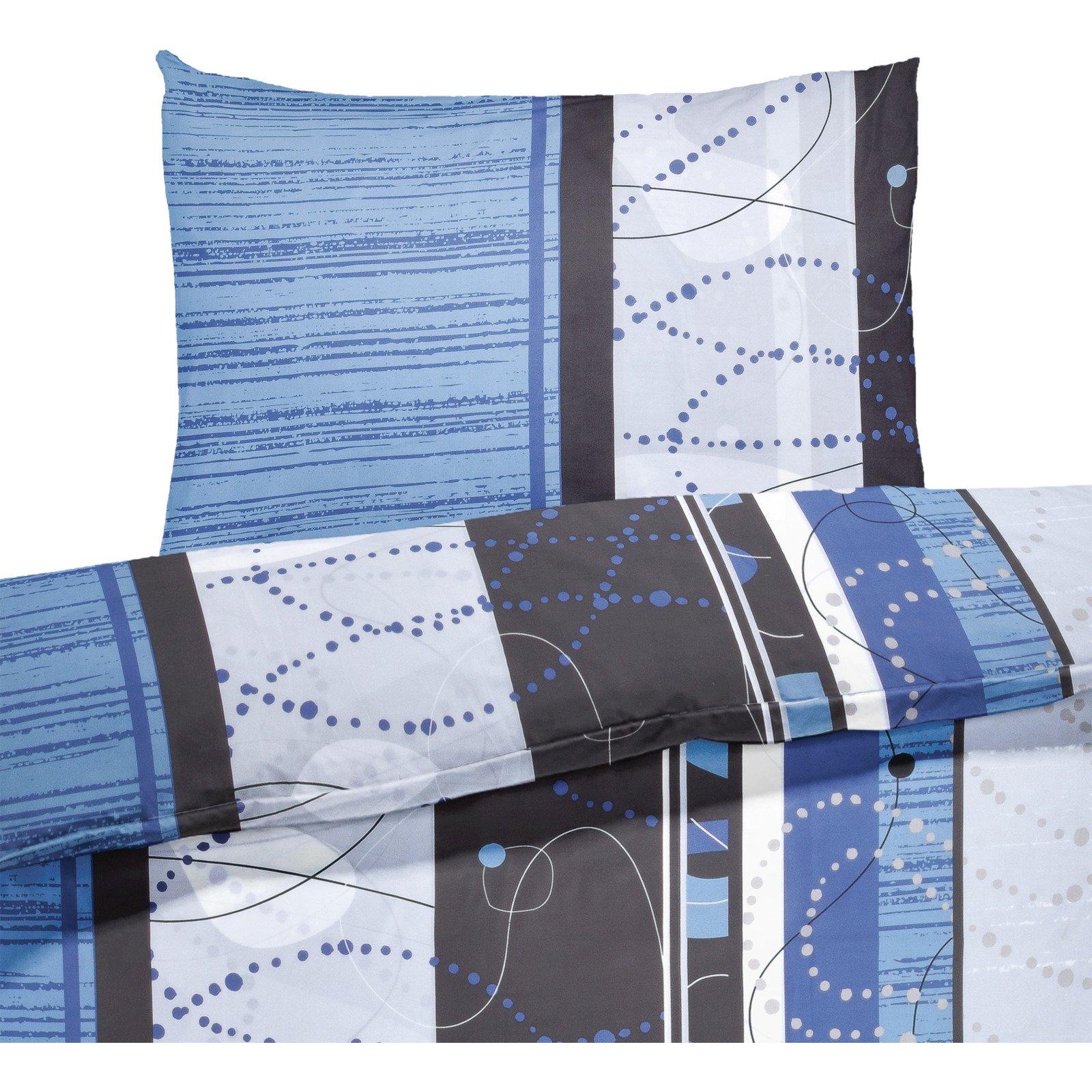 Bettwäsche Micro-Polyester Muster blau