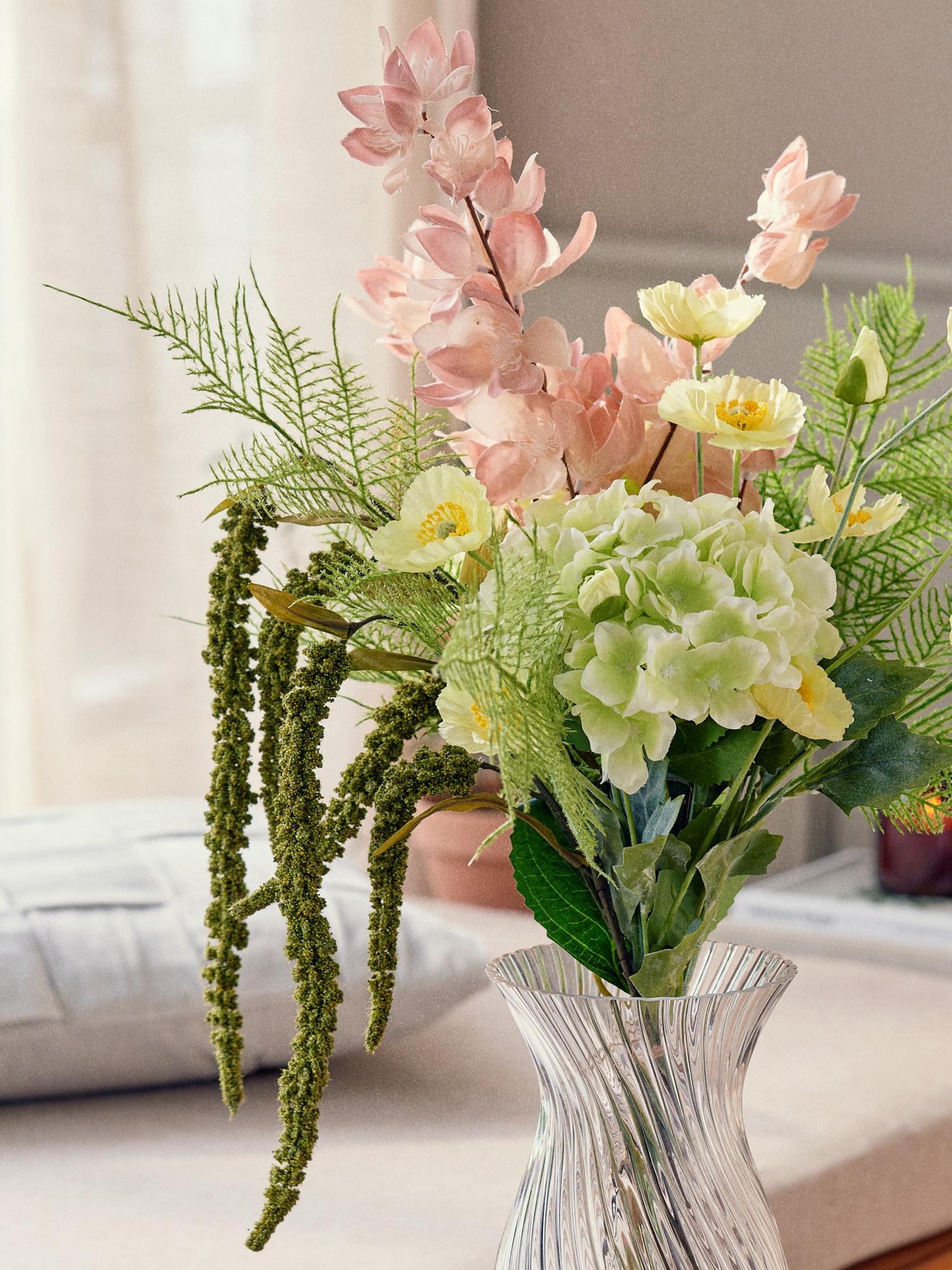 Kunstig blomst hortensie | 68 cm. | Rose