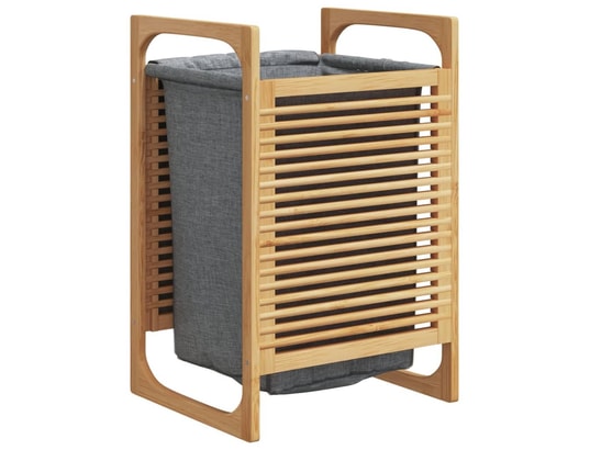 VIDAXL - Panier à linge avec sac gris 32x30x36,5 cm bambou