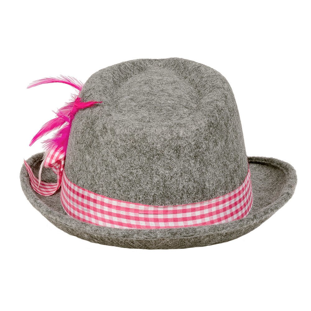 Oktoberfest Tiroler Hoed Grijs Roze