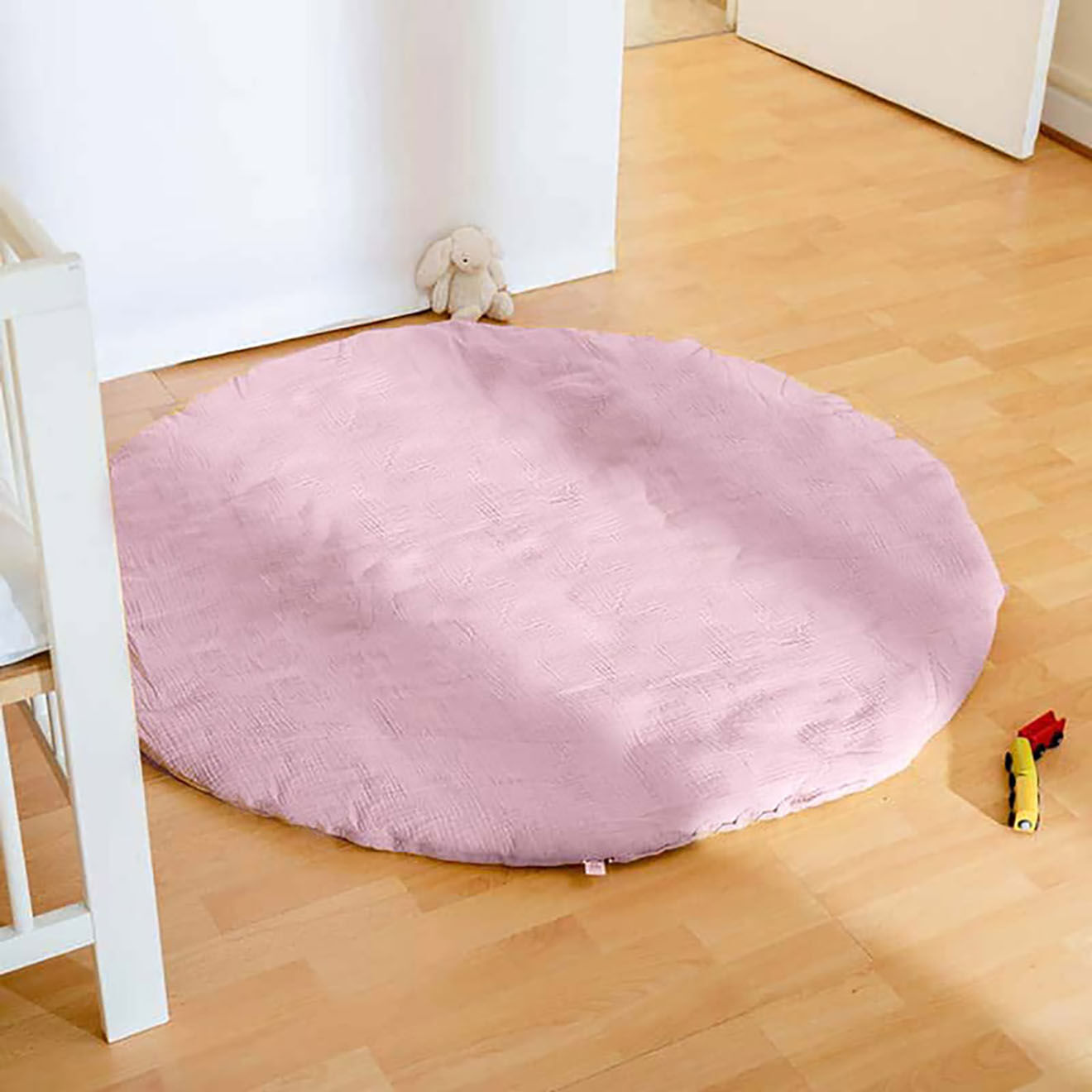 Papate Tapis d'Eveil Havane en Coton Bio rose - 115x115 cm