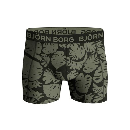 Björn Borg Cotton Stretch 3-pak Boxershorts, Grøn/Print/Sort, XL
