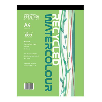 Seawhite A4 Recycled Watercolour Glued Pad: 300 GSM