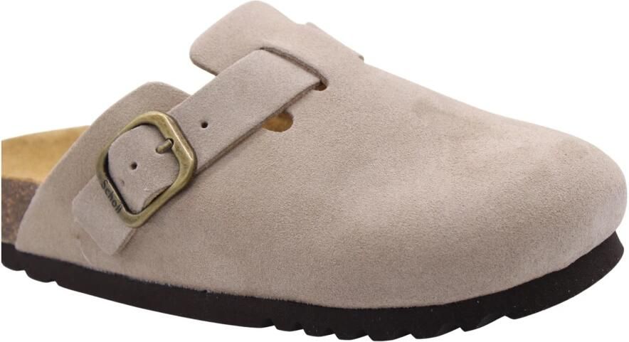 Scholl Klomp Women Fae Suede Sp Dark Beige