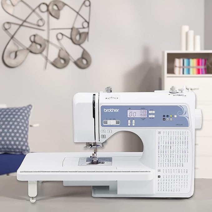 Brother Sewing and Quilting Machine, Computerized, 165 Built-in Stitches, LCD Display, Wide Table, 8 Included Presser Feet, White