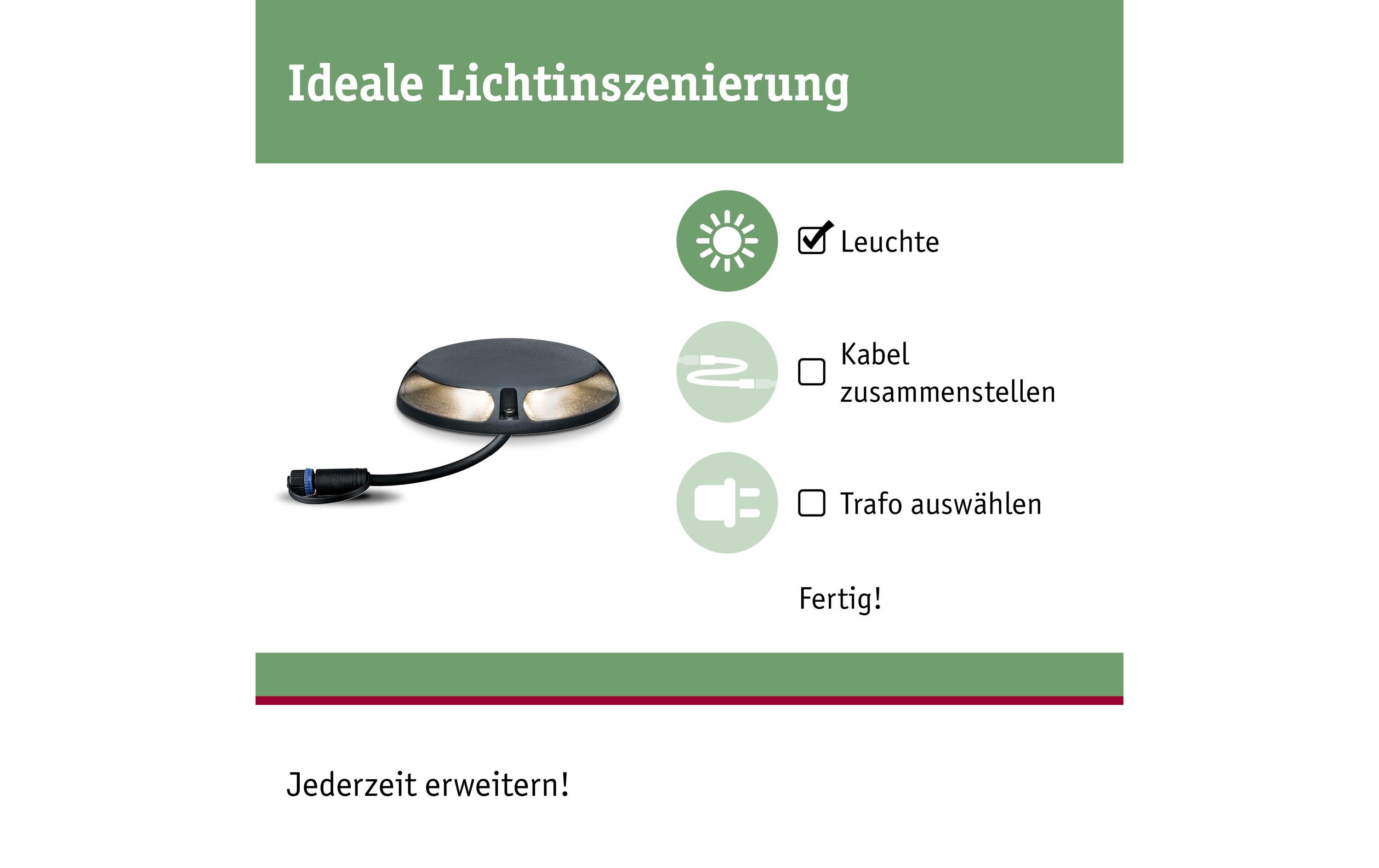 Bodenleuchte Plug & Shine 180° 3000 K, befahrbarPlug & Shine Floor Mini IP65