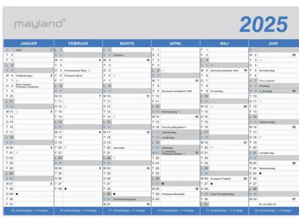 Kontokalender Klassisk A5 2025