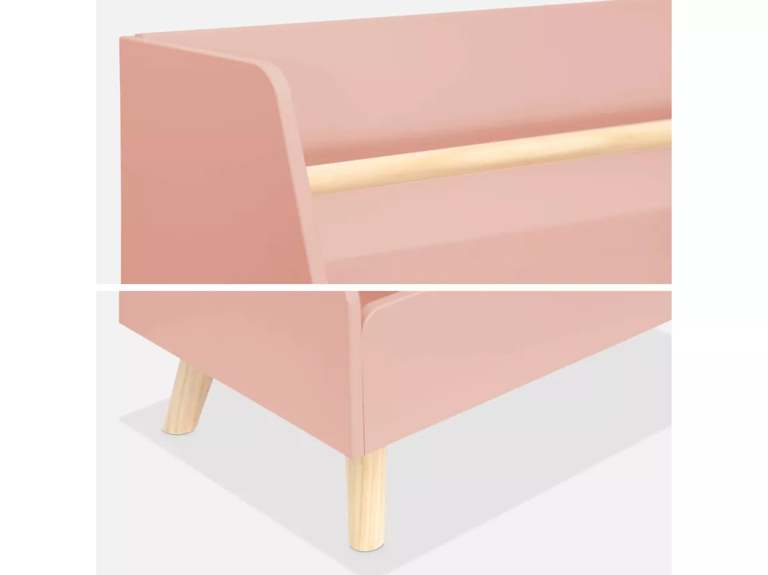 Meuble de rangement enfant. rose. 2 compartiments
