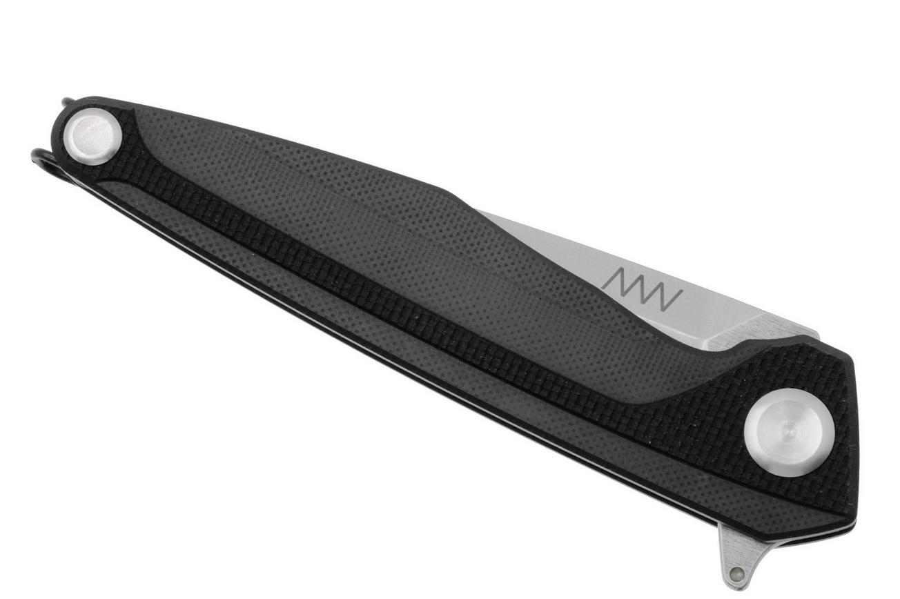 ANV Knives Z300-001, Stonewashed Sleipner, Black G10 zakmes